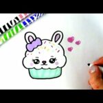 HOW TO DRAW A CUTE BUNNY CUPCAKE | CUTE FOOD DRAWINGS