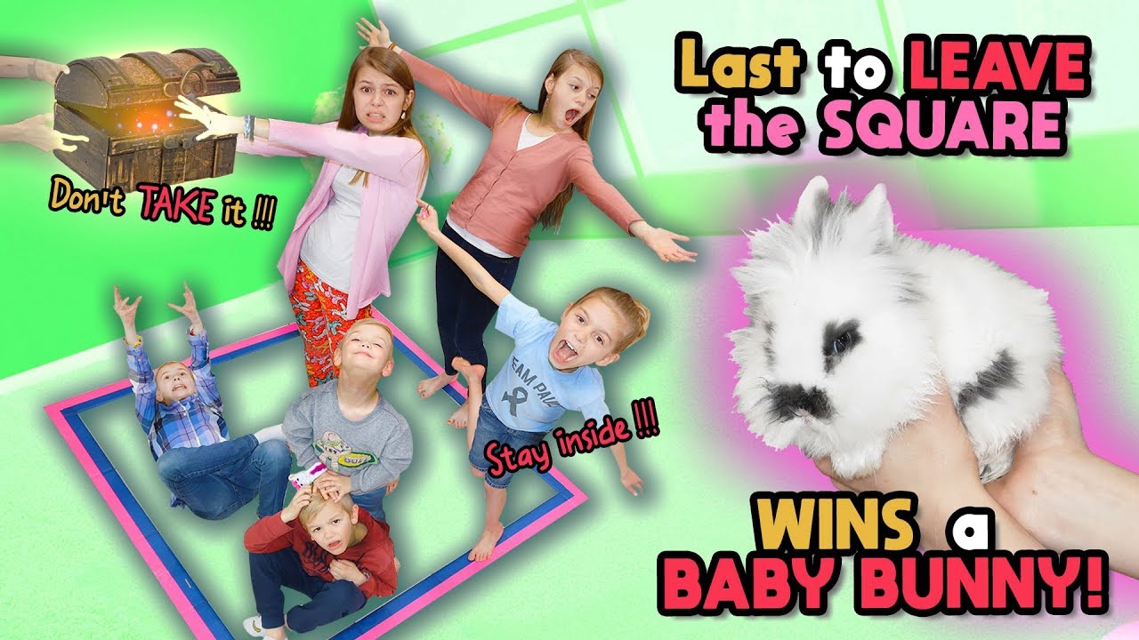 Last To Leave The SQUARE WINS Cute BABY BUNNY! Tannerites Last To Leave Game!