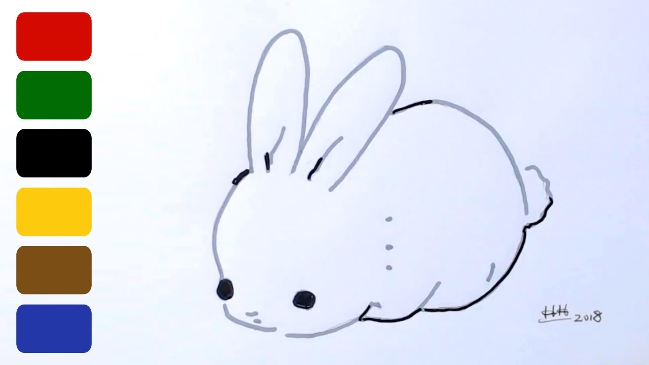 How to Draw a Baby Bunny - Very Simple but Cute