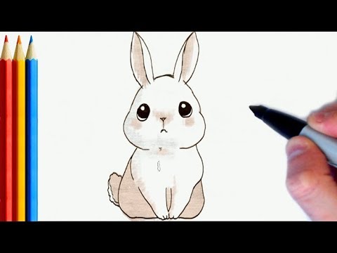 How to Draw Cute Bunny / Rabbit | Step by Step Tutorial For Kids