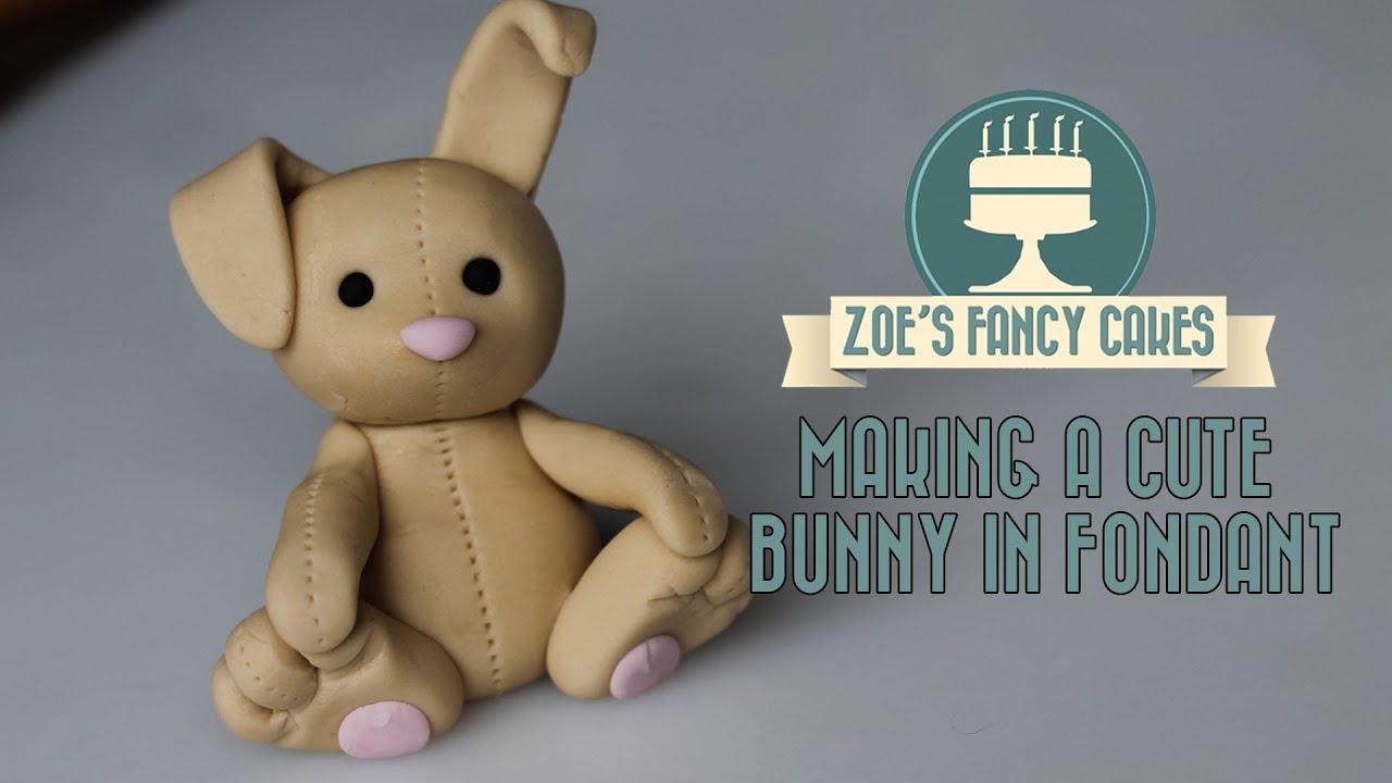 How to make a cute bunny fondant flower paste bunny teddy Cake Decorating Turorial