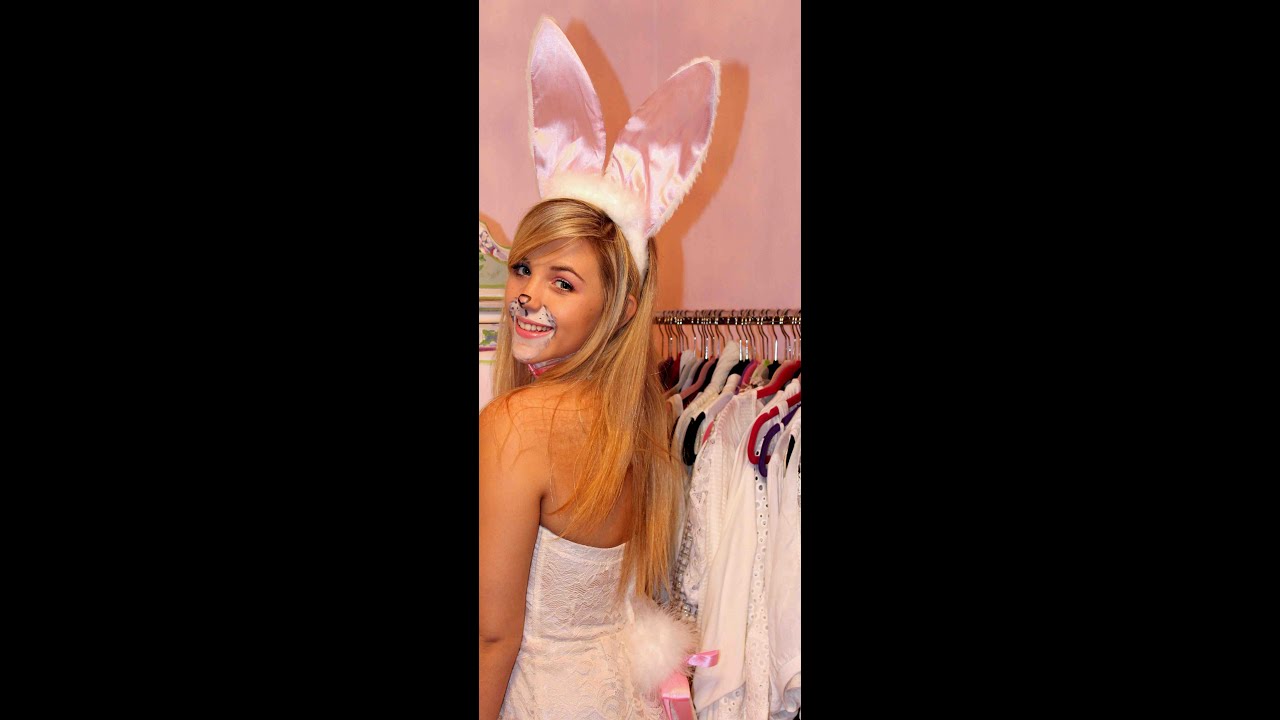 Cute Bunny Halloween makeup & costume!