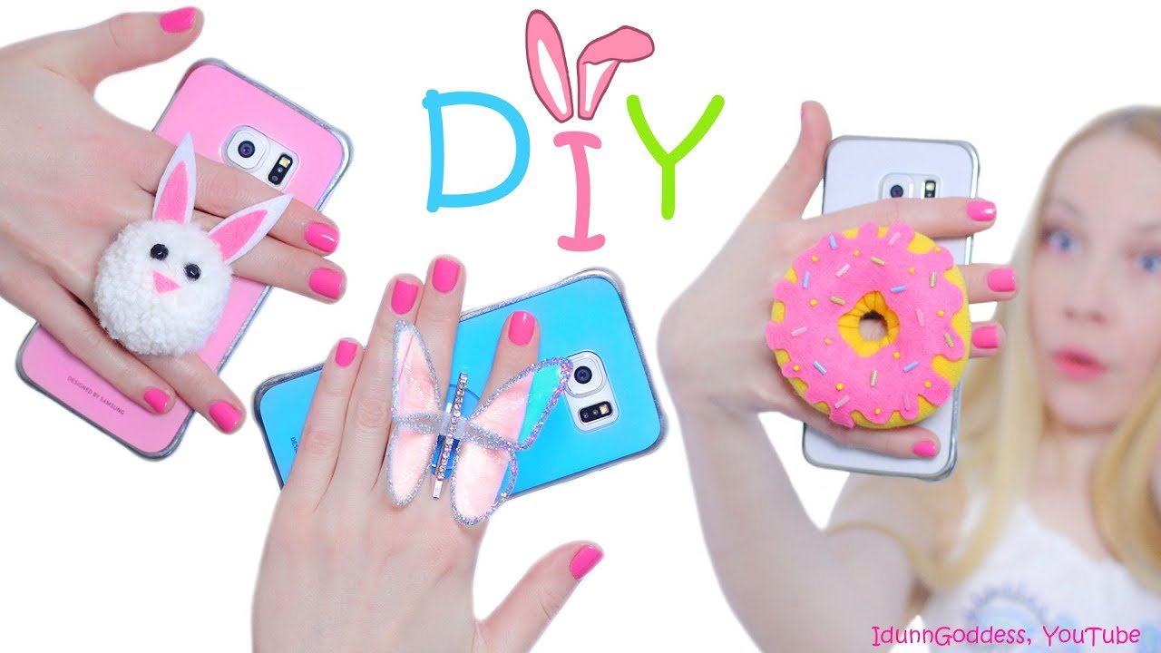 DIY Phone Grips - How To Make Cute Bunny, Donut and Butterfly Popsockets For Your Smartphone
