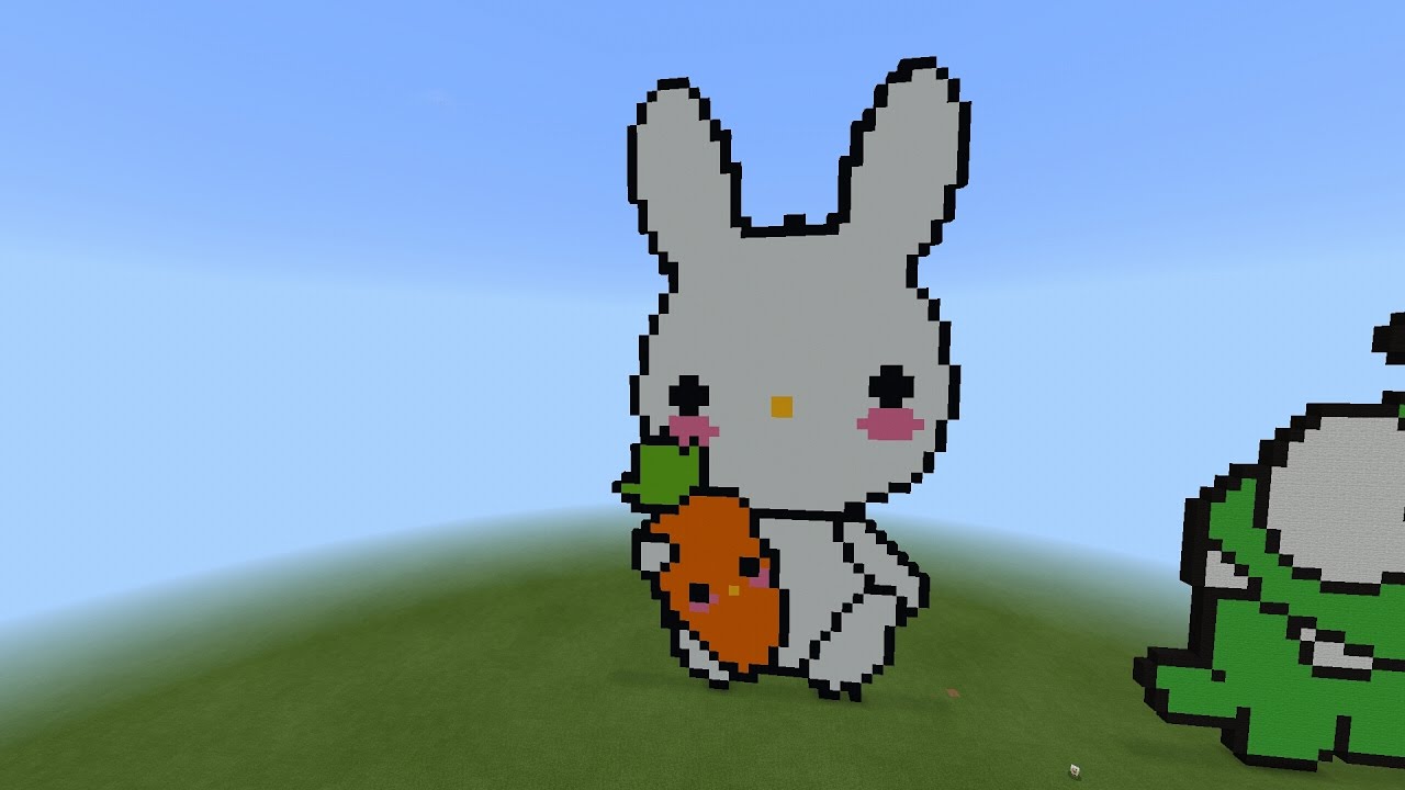 Minecraft Tutorial: How To Make Cute Bunny Pixel Art