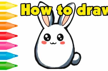 How to Draw a Cute Bunny Step by Step | Bunny Coloring Pages for Kids
