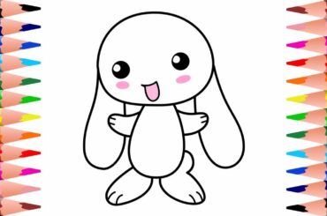 How To Draw And Color Cute Bunny Easy 🐰 - Coloring Pages For Kids