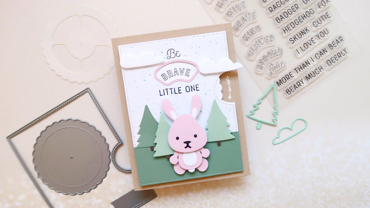 Cute Baby Reveal Wheel Card (Dendennis Benny Bunny & Lawn Fawn Reveal Wheel Die Cuts)