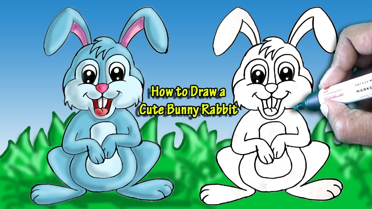 How to Draw a Cute Bunny Rabbit Easy Art and Shade