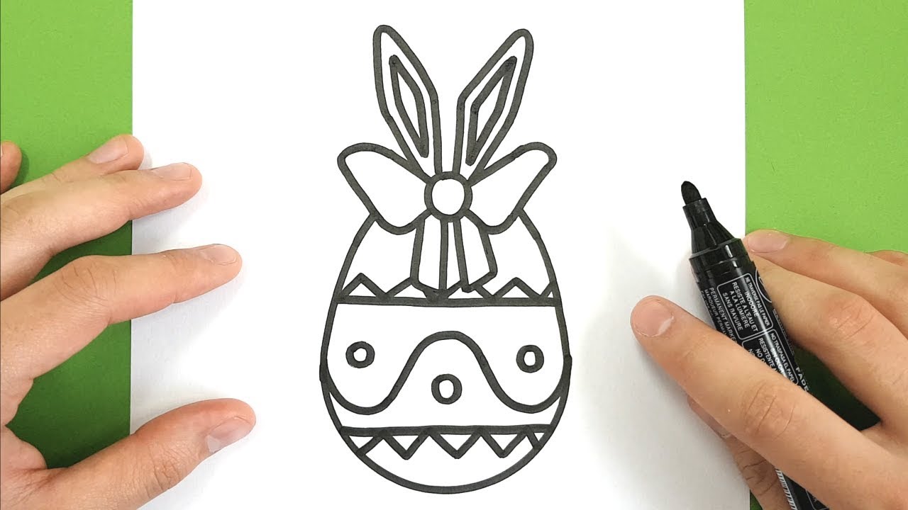 How to Draw a cute bunny easter egg  - Happy Drawings ✿◕‿◕