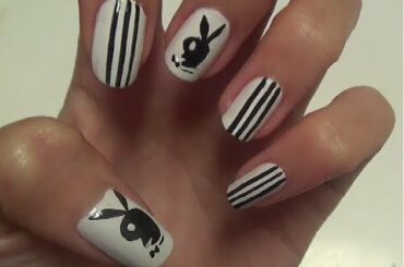 Cute Bunny Nail Art - Playboy's Logo