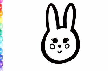 The cutest Easter bunny coloring page | drawing a cute bunny | Learn to color 💜(4K)