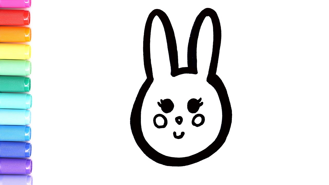 The cutest Easter bunny coloring page | drawing a cute bunny | Learn to color 💜(4K)