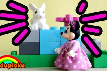 Membuat Rumah Kelinci bersama Minnie Mouse Building Baby Bunny House Cute Fun | Stop Motion Duploku
