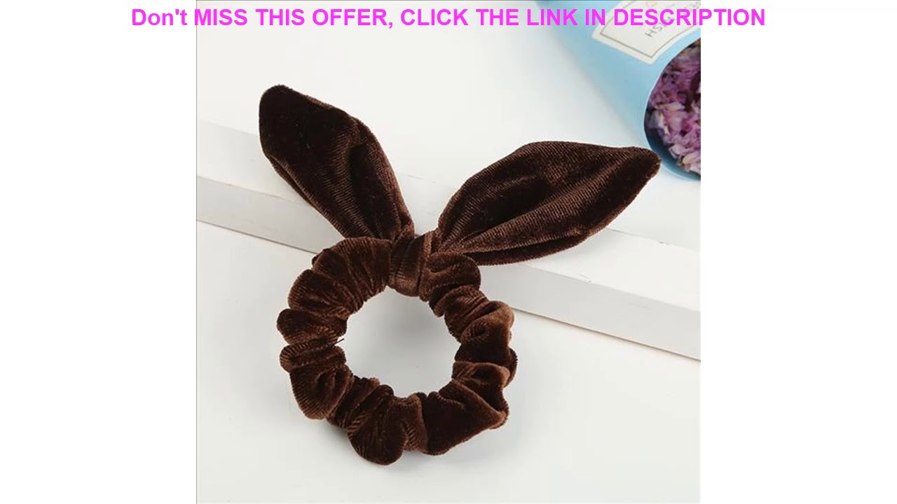 Top New Arrive Cute Bunny Ear Bow Scrunchies Scrunchies Women Fashion Head Bands Hair Headdress Acc