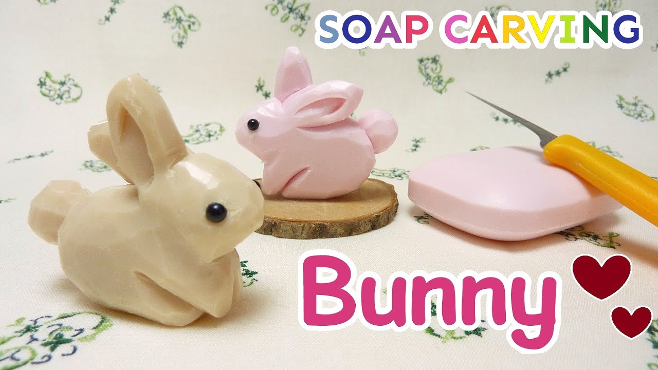 SOAP CARVING | Bunny | Conejito | Easy | DIY | Free Template | tutorial | Real sound | ASMR |