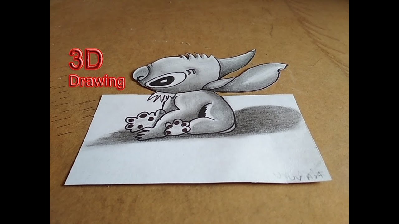 3D Drawing Cute Bunny Rabbit For Kids - 3D Art Tricks