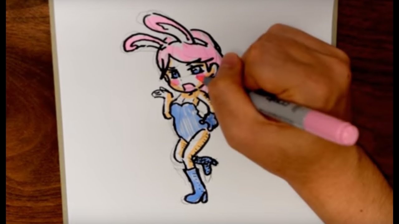 [Time-lapse]Drawing Cute bunny girl!