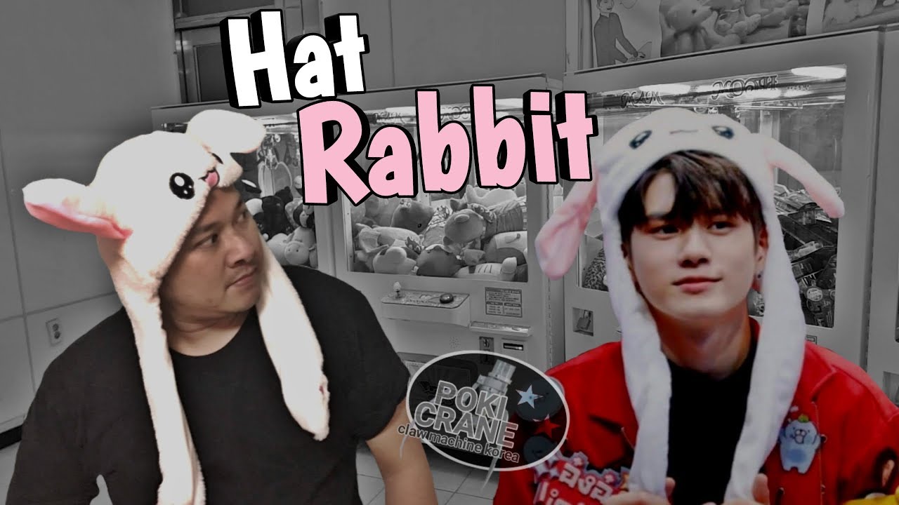 Topi cute rabbit-topi kekinian di capit boneka korea!!!run BTS aja pakai