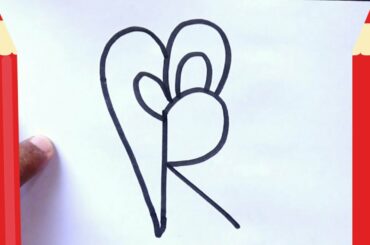 [ HINDI ] How to draw cute Rabbit from Letter R step by step - Very Easy