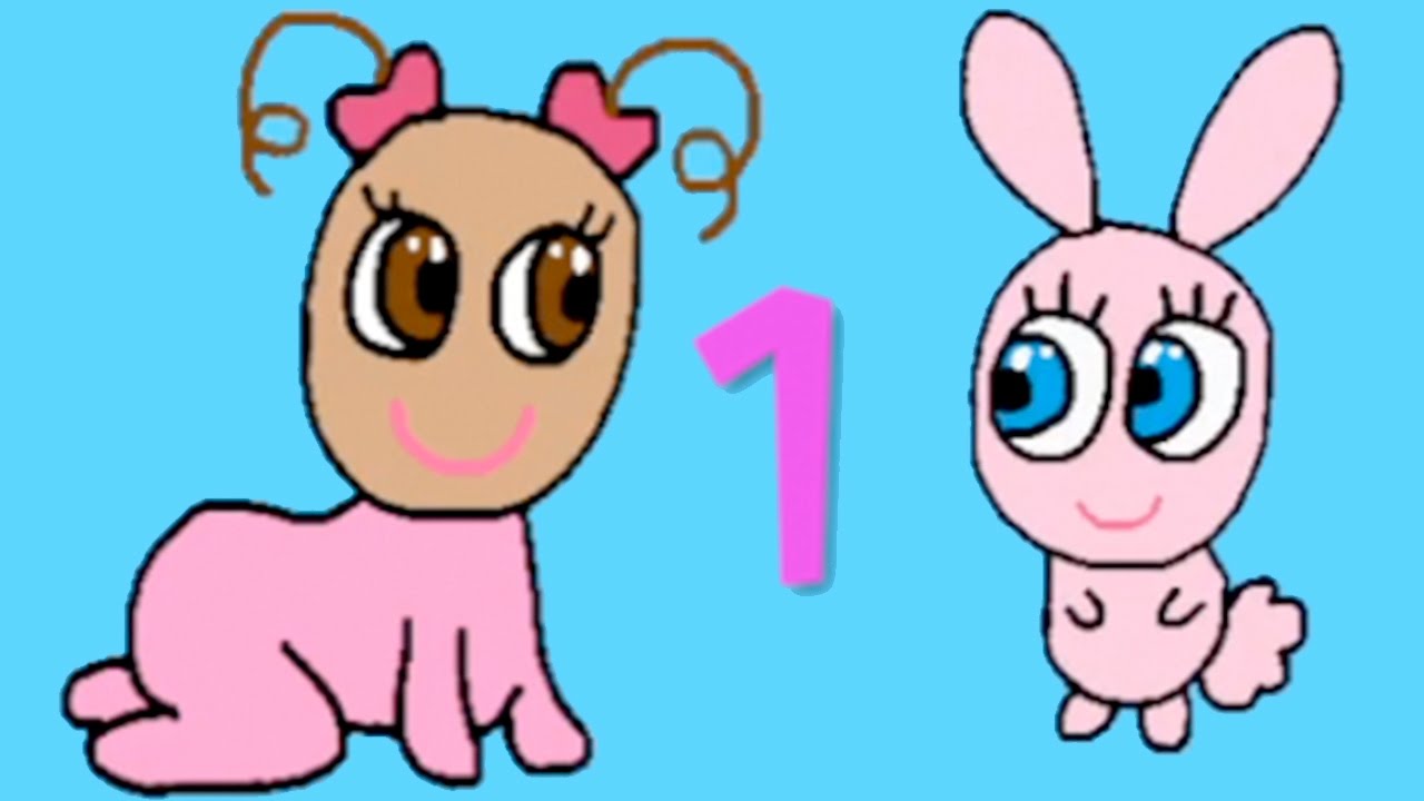 Learn to Count 1 to 5 with Cute Baby 👶🏼 & Cute Rabbit 🐰 Animal - Educational Videos for Toddlers ❤️