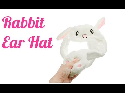 The rabbit's ears can be erected!!! Cute rabbit hat toys for kids
