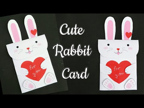 DIY Bunny Card/Rabbit Card for Kids/Cute Rabbit Card for Valentine's Day