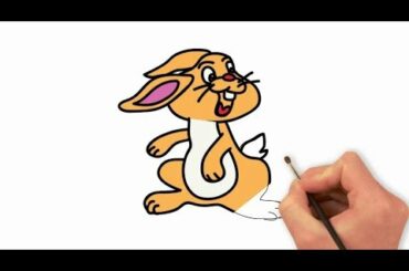 HOW TO DRAW A CUTE BUNNY RABBIT, HAPPY DRAWINGS, #howtodraw  #youtubeKids