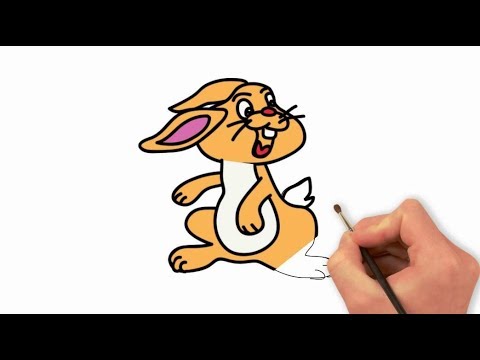 HOW TO DRAW A CUTE BUNNY RABBIT, HAPPY DRAWINGS, #howtodraw  #youtubeKids