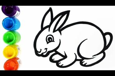 How to Draw and Color a Cute Rabbit, Cara Menggambar dan Mewarnai Kelinci Lucu untuk Anak