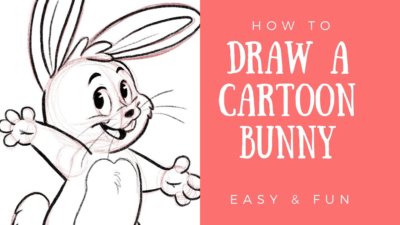 How to Draw A Cute Cartoon Bunny Rabbit - EASY