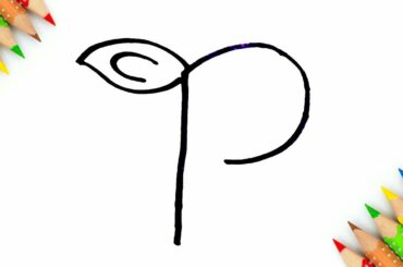 Easy Art ! How To Draw Cute Rabbit From P Letter Step by Step doodle art for kids