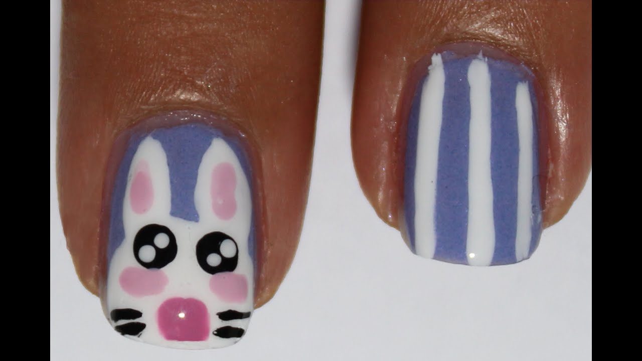Cute bunny nail art