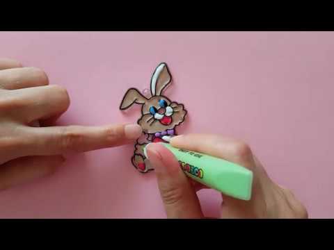 How to color a cute bunny with gllas deco