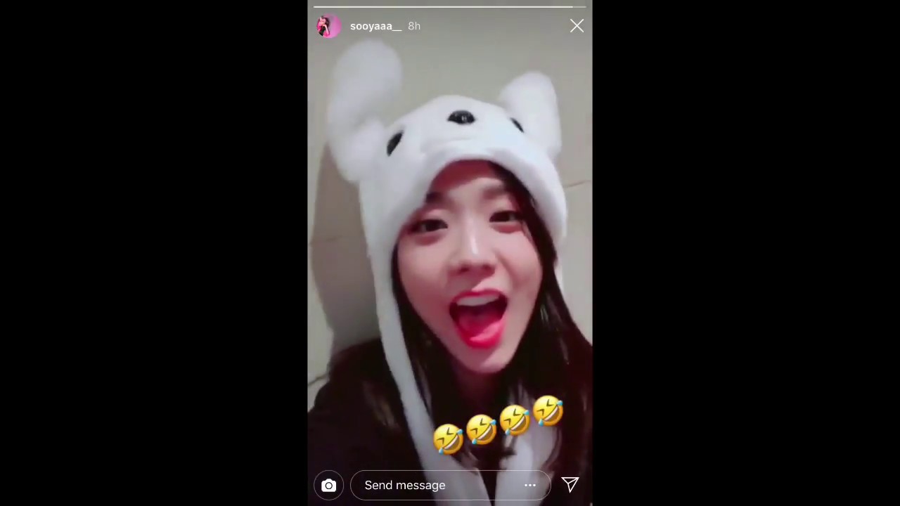 Blackpink Jisoo Playing With Bunny Hat 💖 Cute Instagram Story 7/10/18