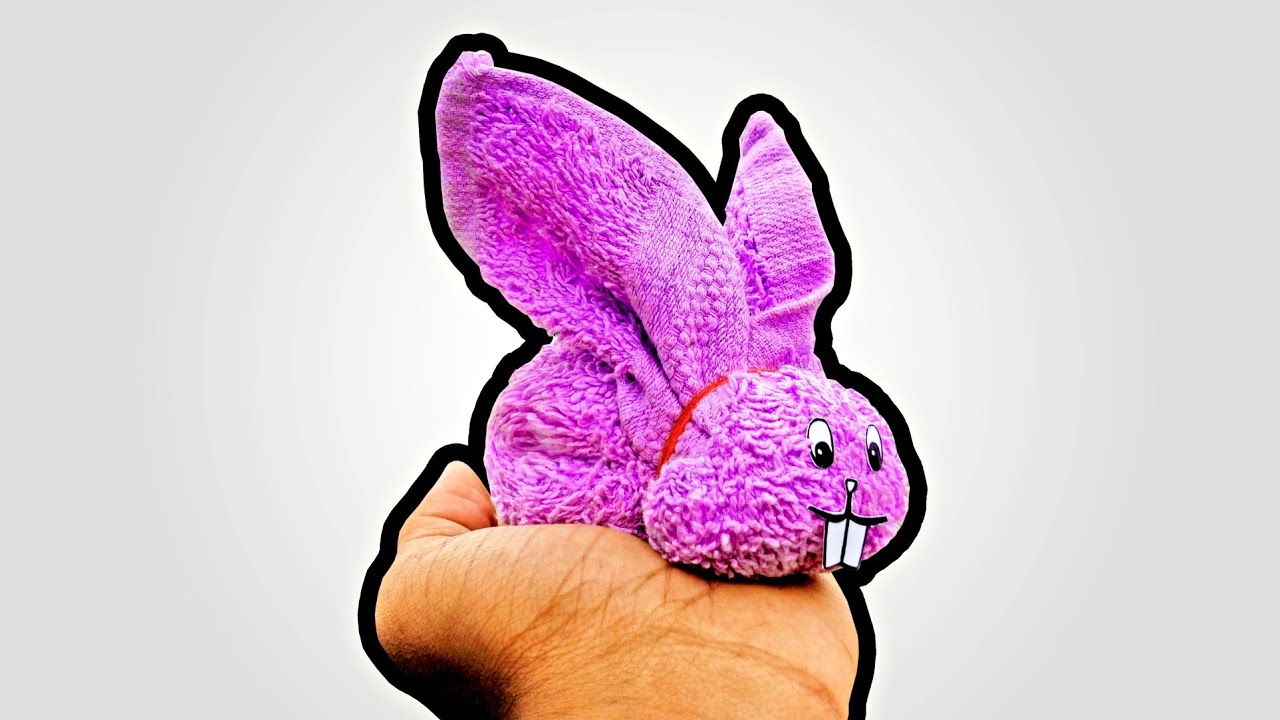 How To Make Cute Towel Rabbit || DIY Towel Animal