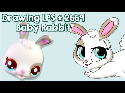 Littlest Pet Shop Art | Drawing LPS 2669 Baby Bunny Rabbit  + Free Coloring Page
