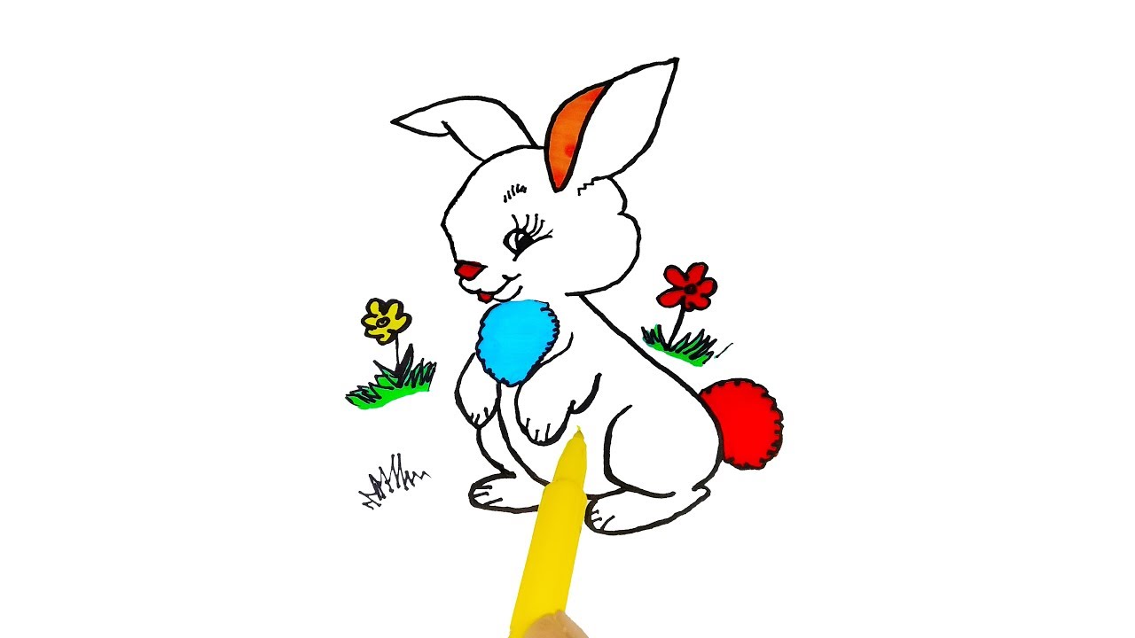 Rabbit   Drawing & Painting  For Kids/ Easy Draw A Cute Rabbit  / How To Draw A Rabbit / Bunny