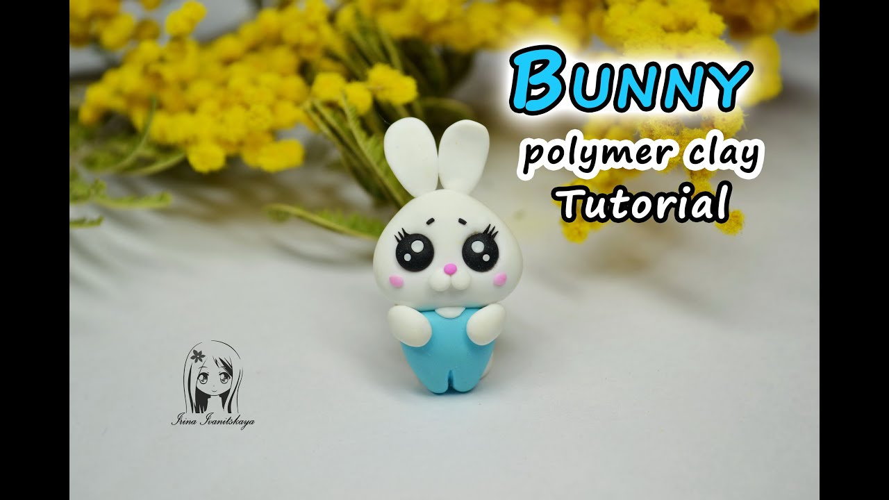 Miniature kawaii Bunny ❤ Easy Polymer clay Tutorial ◕‿◕ for beginners