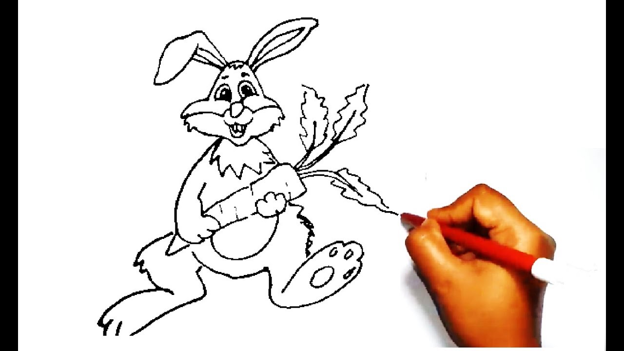 How to draw a cute Rabbit with Carrot.