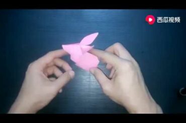 Fold a cute bunny with paper  The steps are very detailed  You can learn it