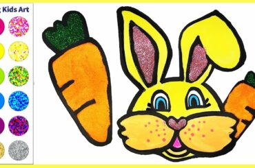 Cute Bunny, Carrot Coloring and Drawing for Kids, Toddlers | Yang Kids Art