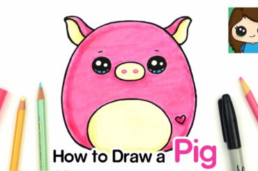 How to Draw a Baby Pig Easy | Squishmallow