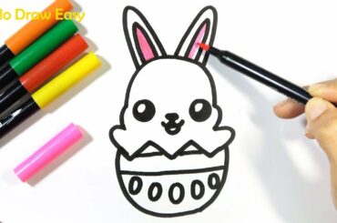 Hướng dẫn Vẽ Con Thỏ / Draw a Cute Easter Bunny | HDE