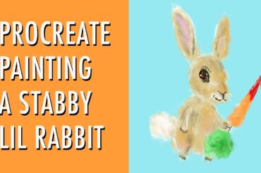 Procreate Painting A Stabby Little Rabbit On My iPad Pro