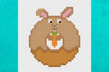 Cute pixel art - donut bunny cross stitch pattern