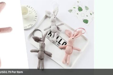 Mini Plush Toy Doll Cute Rabbit Plush Toy Linen Mini Plush Pendant Bag Accessories Kid's Gift Plu...