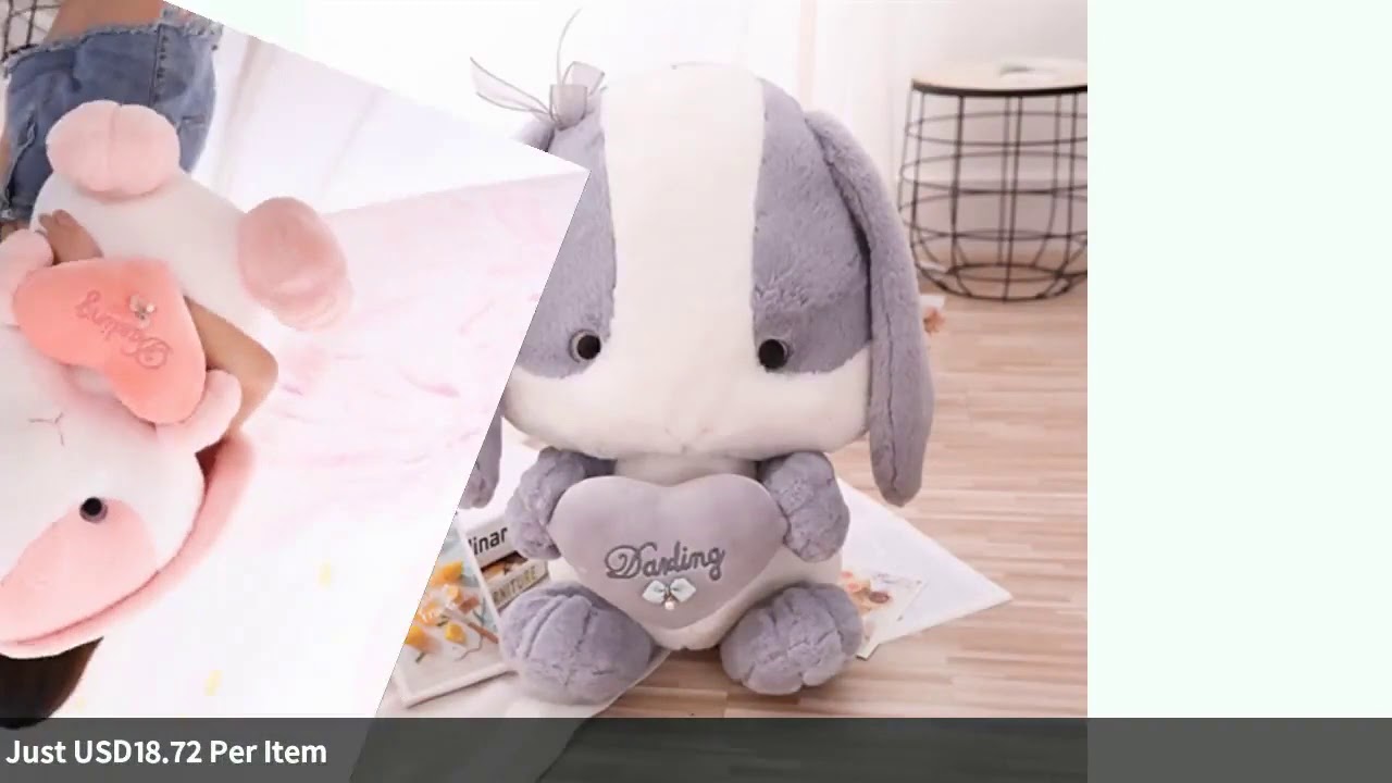 33/48cm Cute Rabbit With Heart Plush Animals Soft Toys Stuffed Baby playing Dolls Valentine Birth...