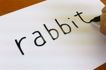 Very Easy ! How to turn words RABBIT into a Cartoon -  Drawing doodle art on paper
