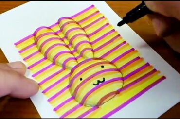 How to Draw 3D RABBIT Coloring Pages | Learning Colouring Videos