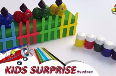 HOW TO COLOR A CUTE BUNNY RABBIT | kids surprise tube